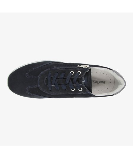 NeroGiardini E302811U - Sneakers da Uomo in Pelle con ZIP Laterale Blu