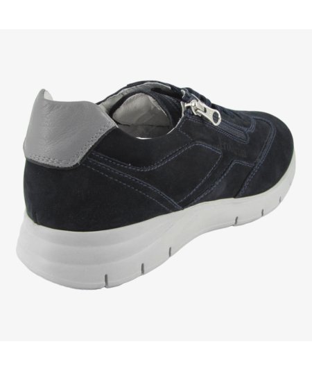 NeroGiardini E302811U - Sneakers da Uomo in Pelle con ZIP Laterale Blu