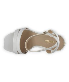 Guess Fynlee - Sandalo Elegante da Donna in Pelle Total White Tacco a Blocco 100
