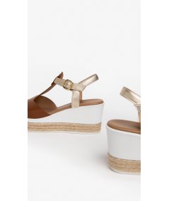 NeroGiardini E307712D - Sandalo da Donna in Pelle con Zeppa 70 Cognac
