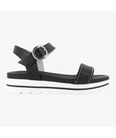 NeroGiardini E307812D - Sandalo da Donna in Pelle Nero con Fascia
