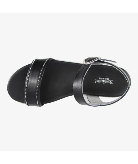 NeroGiardini E307812D - Sandalo da Donna in Pelle Nero con Fascia