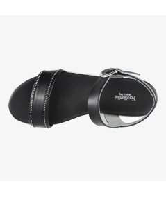 NeroGiardini E307812D - Sandalo da Donna in Pelle Nero con Fascia