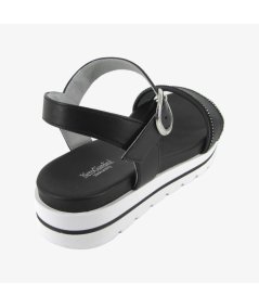 NeroGiardini E307812D - Sandalo da Donna in Pelle Nero con Fascia