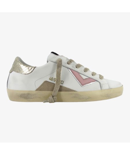 4B12 Suprime DB225 - Sneakers Donna in Pelle con Dettaglio Colorato