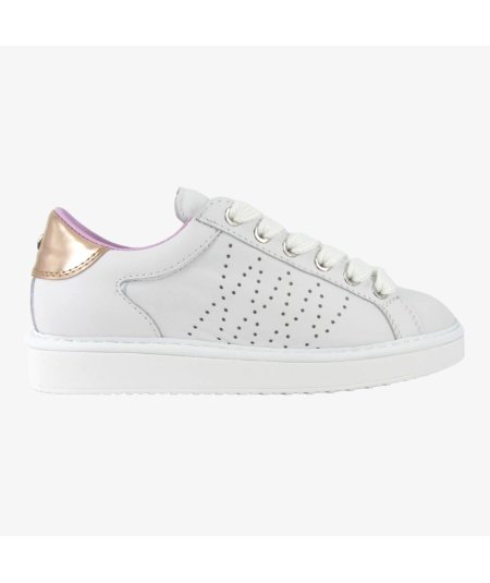 Panchic P01 - Sneakers Casual da Donna in Pelle Bianca con Dettaglio Rame