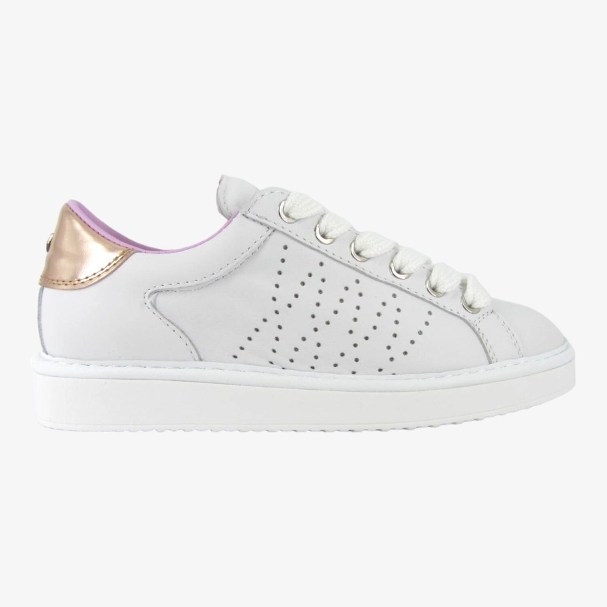 Panchic P01 - Sneakers Casual da Donna in Pelle Bianca con Dettaglio Rame