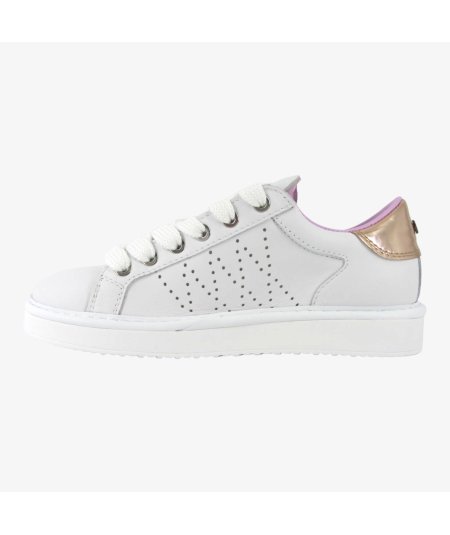 Panchic P01 - Sneakers Casual da Donna in Pelle Bianca con Dettaglio Rame