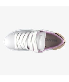 Panchic P01 - Sneakers Casual da Donna in Pelle Bianca con Dettaglio Rame