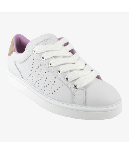 Panchic P01 - Sneakers Casual da Donna in Pelle Bianca con Dettaglio Rame