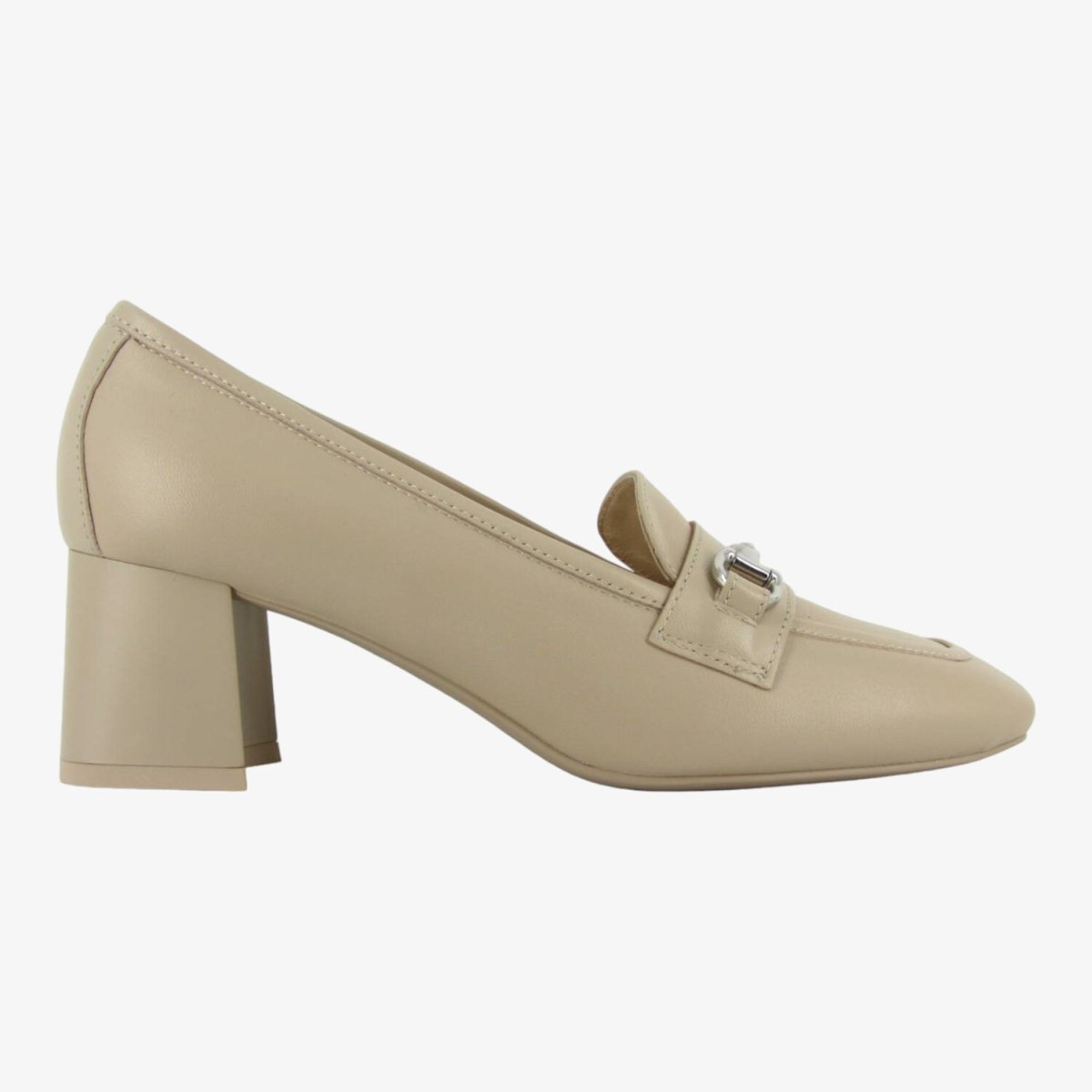 Nero Giardini E409471D - Mocassino da Donna con Tacco a Blocco Lino