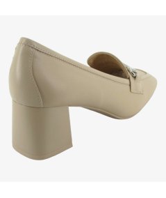 Nero Giardini E409471D - Mocassino da Donna con Tacco a Blocco Lino