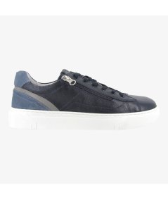 NeroGiardini E400241U - Sneakers da Uomo in Pelle Blu con ZIP