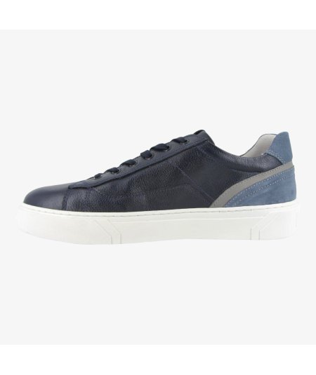 NeroGiardini E400241U - Sneakers da Uomo in Pelle Blu con ZIP