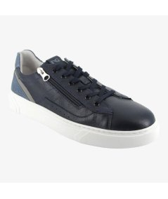 NeroGiardini E400241U - Sneakers da Uomo in Pelle Blu con ZIP