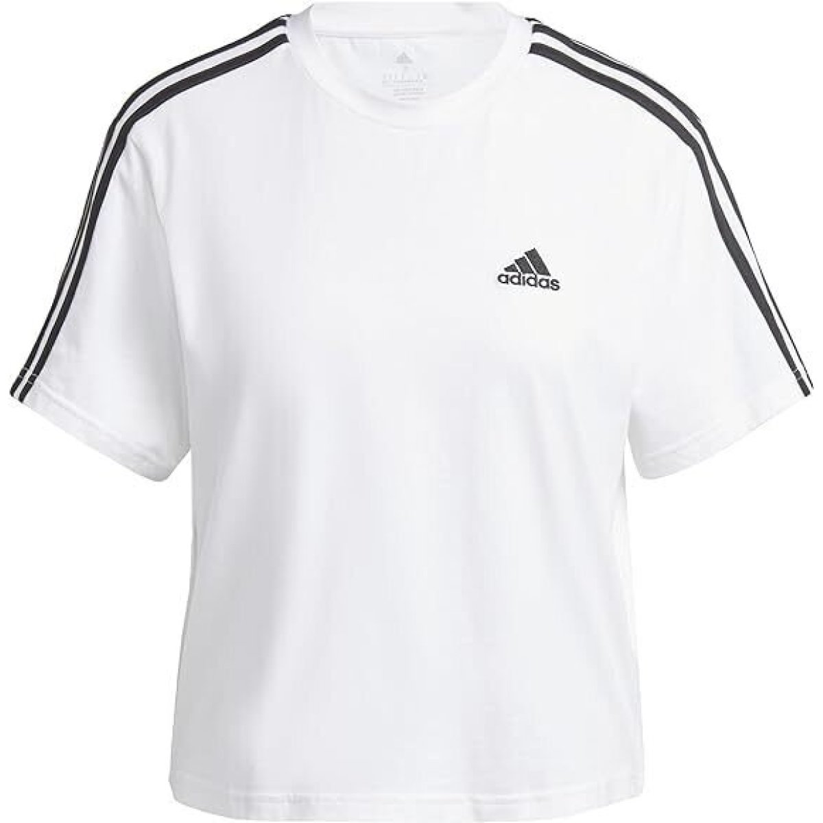 Adidas ESSENTIALS 3-STRIPES SINGLE JERSEY CROP Maglietta a Maniche Corte Donna