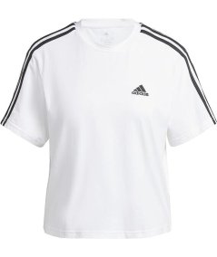 Adidas ESSENTIALS 3-STRIPES SINGLE JERSEY CROP Maglietta a Maniche Corte Donna