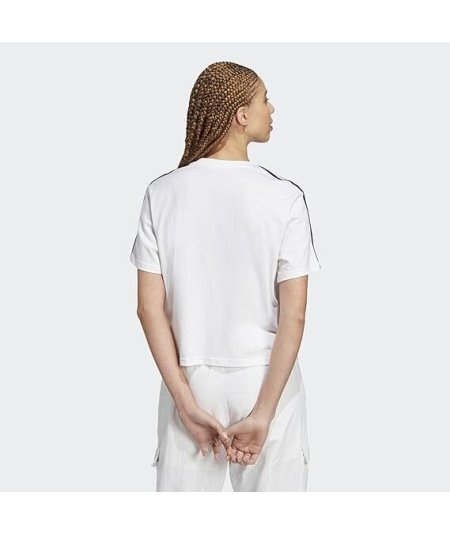 Adidas ESSENTIALS 3-STRIPES SINGLE JERSEY CROP Maglietta a Maniche Corte Donna