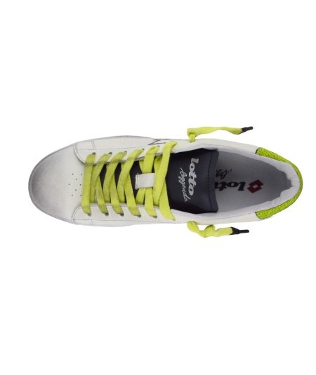 Lotto Autograph Leggenda - Sneakers Casual Uomo in Pelle Bianca Effetto Sporco