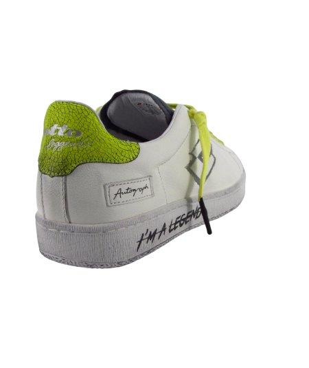 Lotto Autograph Leggenda - Sneakers Casual Uomo in Pelle Bianca Effetto Sporco