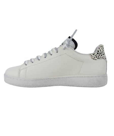 Lotto Autograph Leo W - Sneakers Casual Donna in Pelle Bianca Dettaglio Animalie