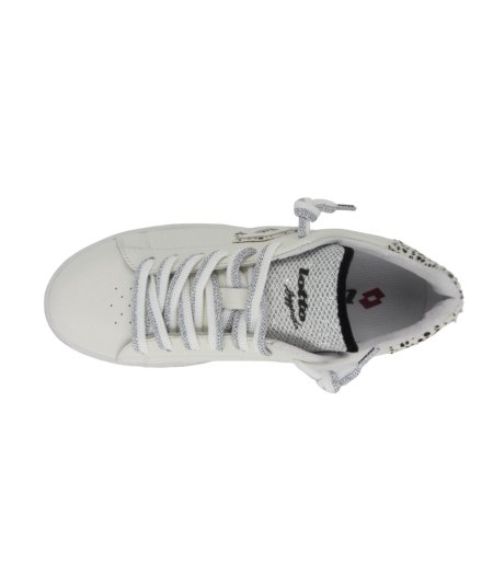 Lotto Autograph Leo W - Sneakers Casual Donna in Pelle Bianca Dettaglio Animalie