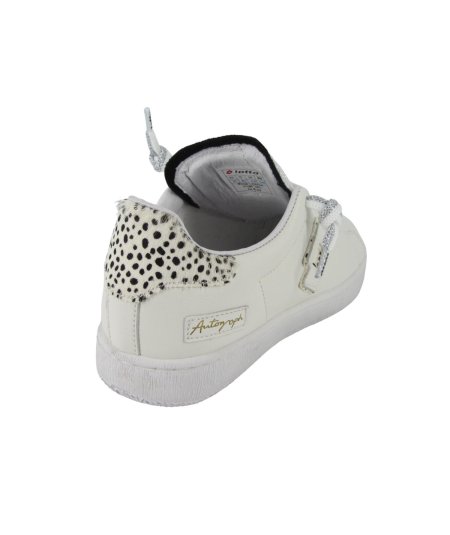 Lotto Autograph Leo W - Sneakers Casual Donna in Pelle Bianca Dettaglio Animalie