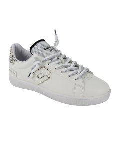 Lotto Autograph Leo W - Sneakers Casual Donna in Pelle Bianca Dettaglio Animalie