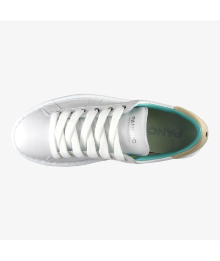 Panchic P01 - Sneaker Casual da Uomo in Pelle Bianca con Dettaglio Neutro