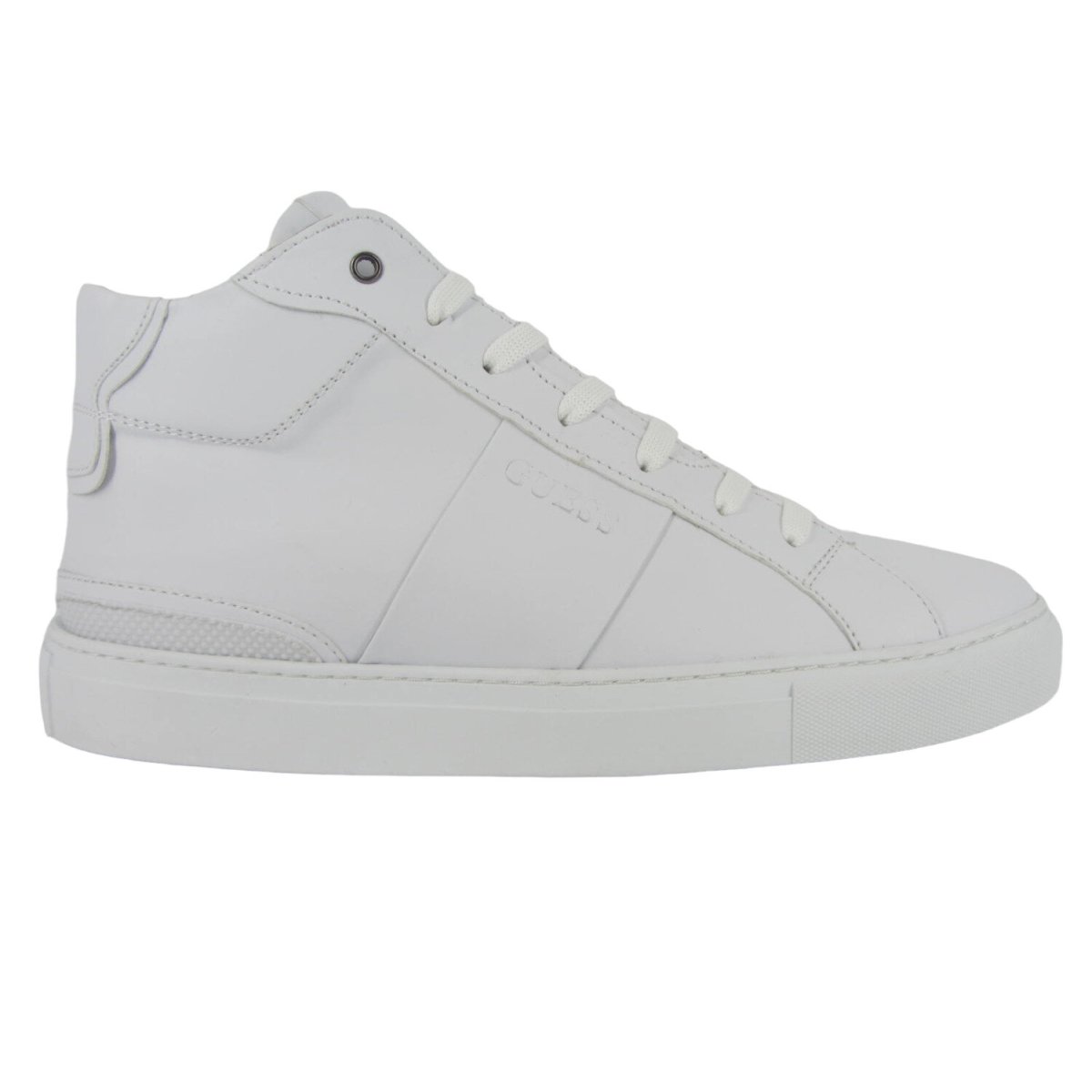 Guess Todi Mid - Sneakers Alte Casual da Uomo in Pelle Sintetica Total White