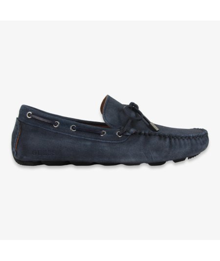 Guess Gallarate II - Mocassino da Uomo con Laccio in Camoscio Blu