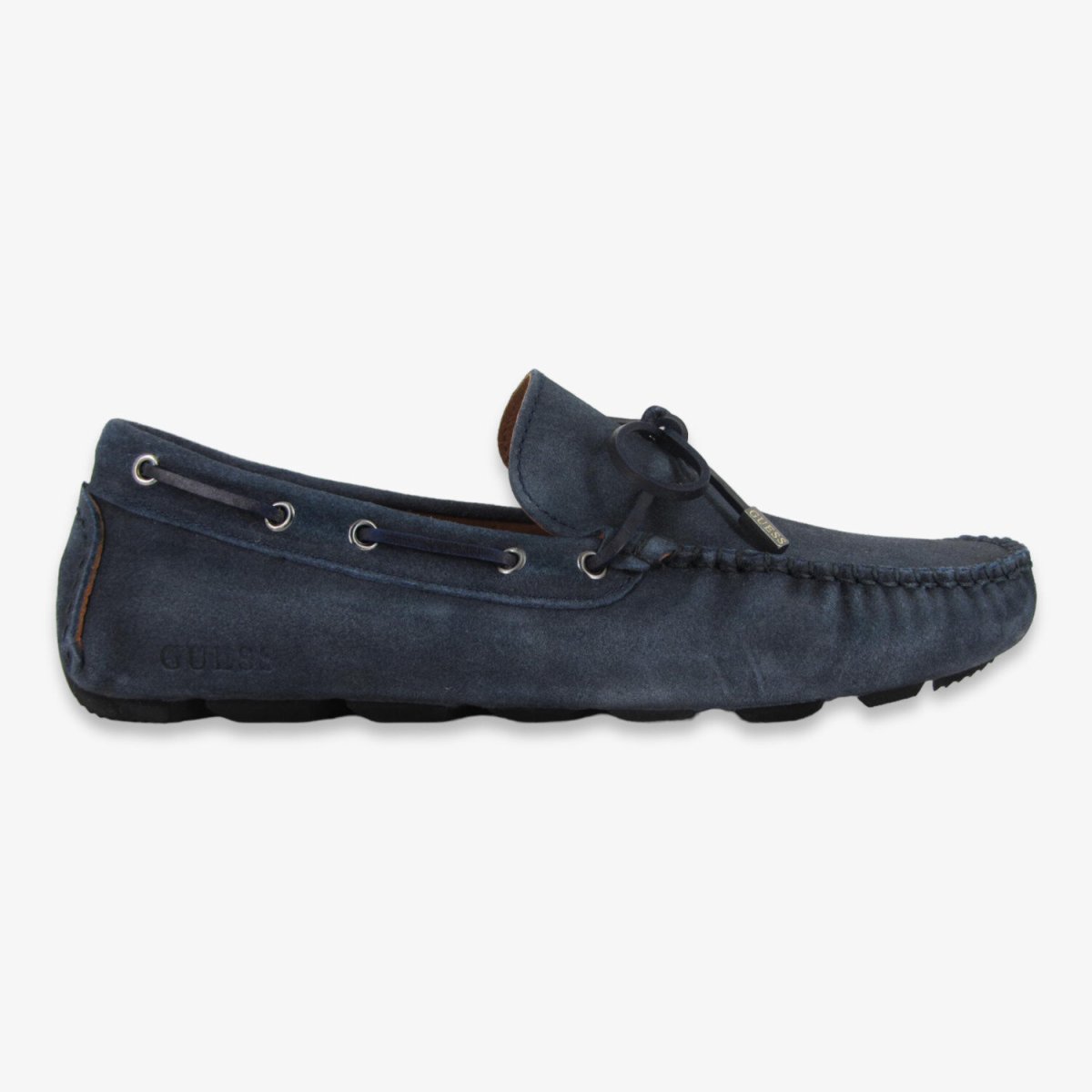 Guess Gallarate II - Mocassino da Uomo con Laccio in Camoscio Blu