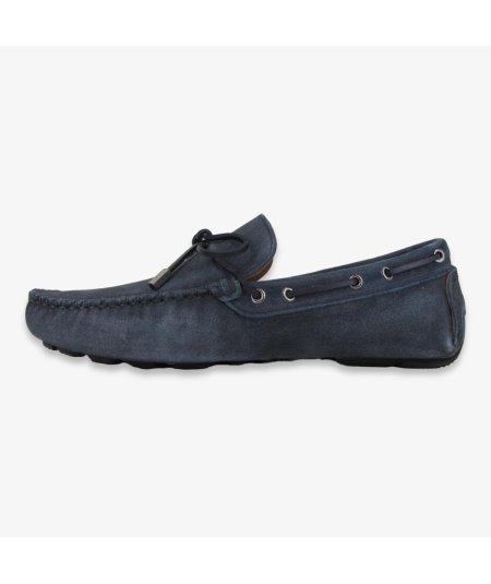 Guess Gallarate II - Mocassino da Uomo con Laccio in Camoscio Blu