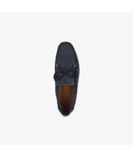 Guess Gallarate II - Mocassino da Uomo con Laccio in Camoscio Blu