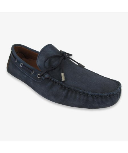 Guess Gallarate II - Mocassino da Uomo con Laccio in Camoscio Blu
