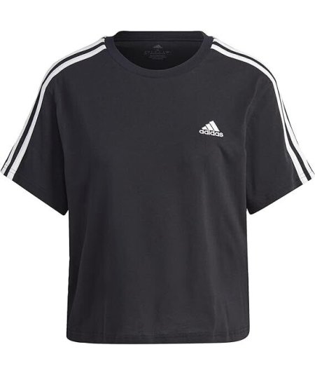 Adidas W 3S CR TOP NERO/BIANCO Maglietta a Maniche Corte Donna