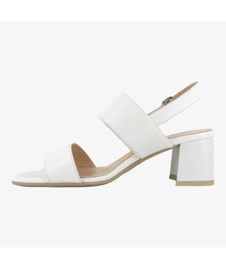 NeroGiardini E410241D - Sandalo da Donna in Pelle Bianca con Tacco a Blocco