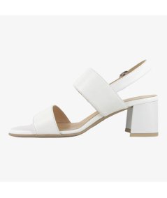NeroGiardini E410241D - Sandalo da Donna in Pelle Bianca con Tacco a Blocco