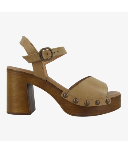 NeroGiardini E410421D - Sandalo da Donna in Pelle Tacco a Blocco Cuoio