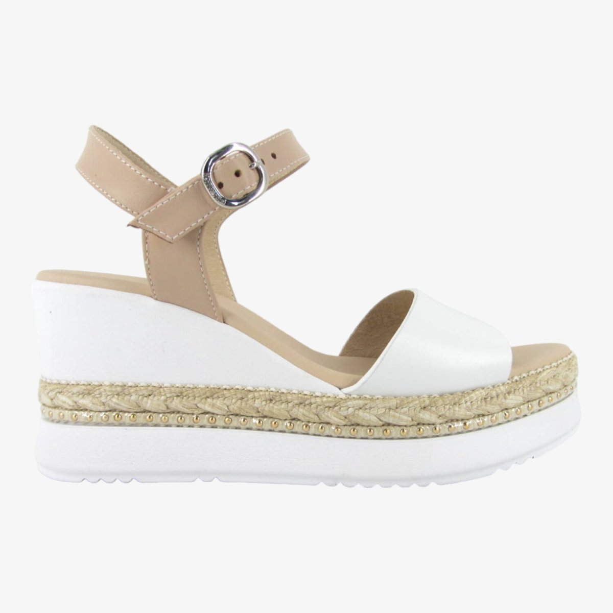 NeroGiardini E410561D - Sandali da Donna con Zeppa Bianchi