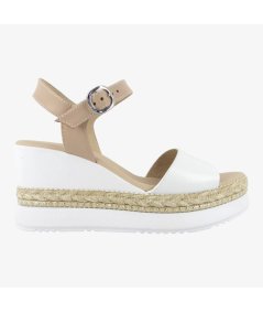 NeroGiardini E410561D - Sandali da Donna con Zeppa Bianchi