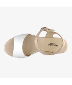 NeroGiardini E410561D - Sandali da Donna con Zeppa Bianchi