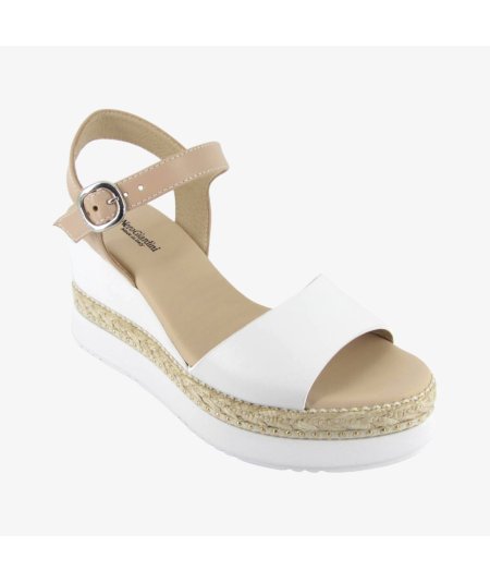 NeroGiardini E410561D - Sandali da Donna con Zeppa Bianchi