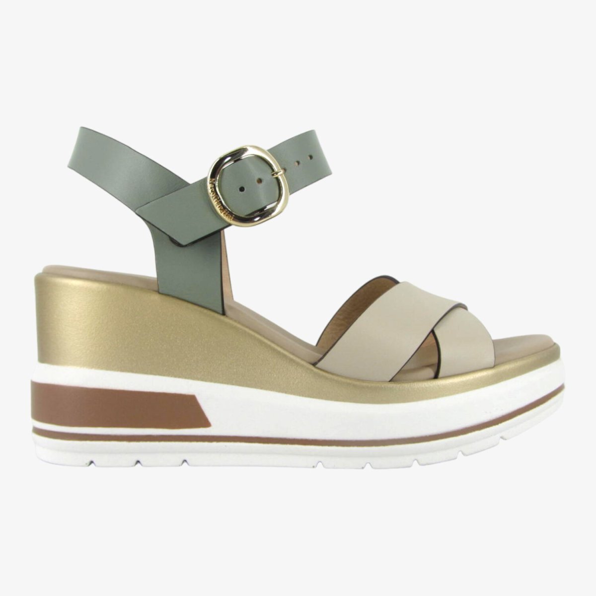 NeroGiardini E318737D - Sandalo da Donna con Zeppa Avorio