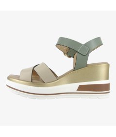 NeroGiardini E318737D - Sandalo da Donna con Zeppa Avorio