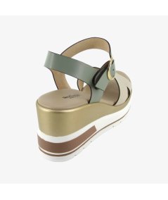 NeroGiardini E318737D - Sandalo da Donna con Zeppa Avorio