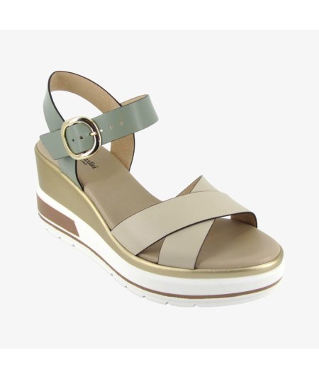 NeroGiardini E318737D - Sandalo da Donna con Zeppa Avorio