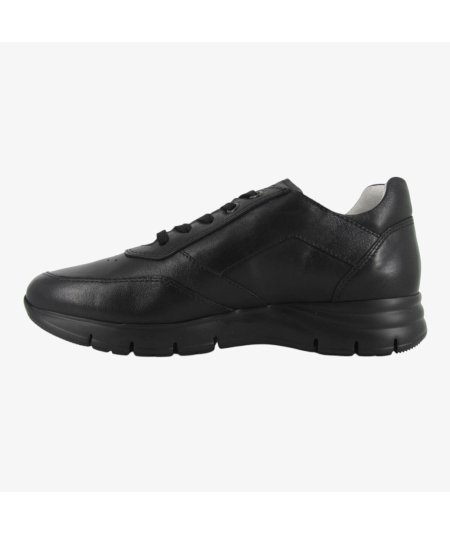 Nero Giardini E500630U - Sneakers da Uomo con Lacci e Zip In Pelle Nera