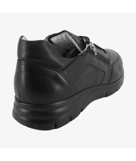 Nero Giardini E500630U - Sneakers da Uomo con Lacci e Zip In Pelle Nera