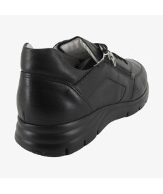 Nero Giardini E500630U - Sneakers da Uomo con Lacci e Zip In Pelle Nera